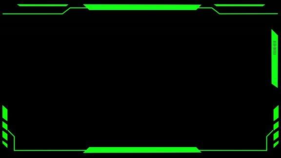 HUD未来绿色元素干扰信号用户控制界面屏幕面板循环动画