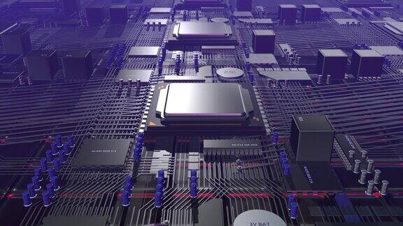 先进的网络服务器CPU处理器传输数据到云