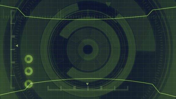 未来的数字HUD技术用户界面雷达屏幕与各种技术元素的商业沟通概念