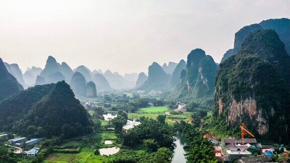 航拍桂林山水景观