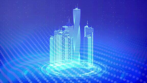 政治城市建筑旋转cg工业3D动画