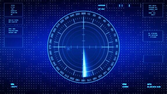 潜艇和舰艇的声纳屏幕雷达声纳与目标在地图上未来HUD导航显示器