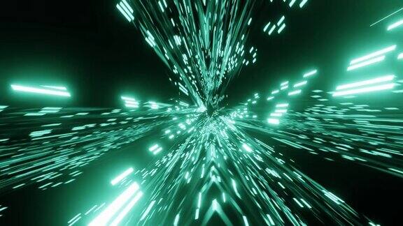 VJ循环疯狂旋转的霓虹灯闪烁的3D动画