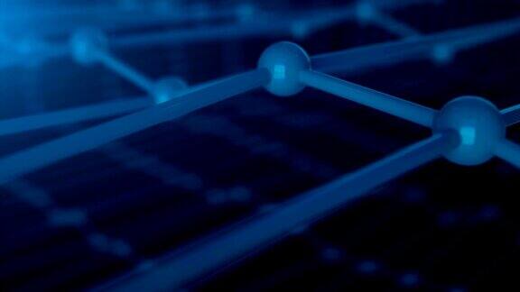 分子网格的三维插图原子连接在晶格近距离观看