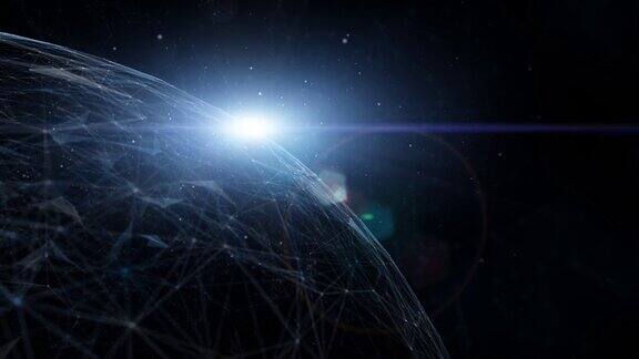 数字人工智能三维地球旋转黑暗神秘的宇宙