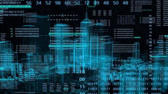 城市未来Ui界面Hud显示城市元素空间科幻屏幕背景
