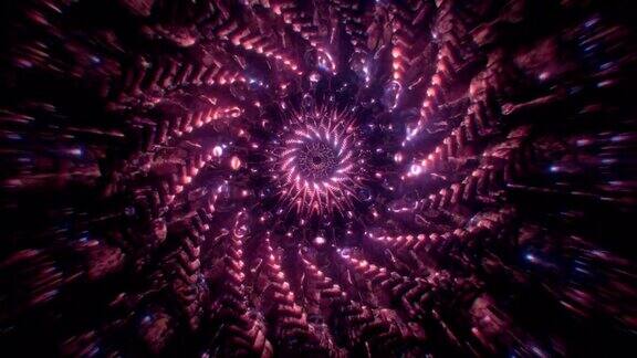 紫色冥想神圣几何三维抽象曼荼罗4k明亮图案数字背景vj环