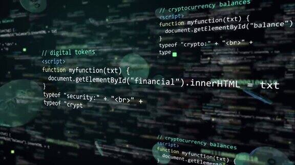 加密货币区块链脚本编码-循环4K镜头