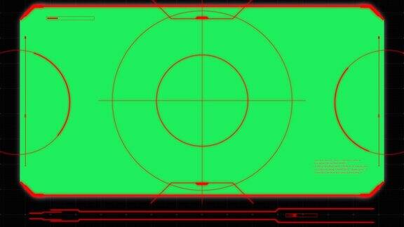 动画红色圆圈用于扫描目标绿色空间