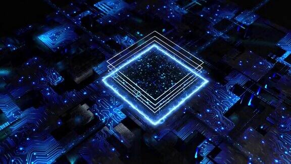 芯片处理器外星人立方体博格集体建筑几何天才形状建筑三维立方体幻想空间