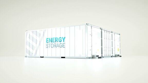 工业集装箱制造的大容量蓄电池储能设施3d渲染