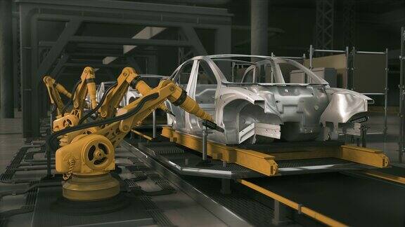 车身焊接输送机查看装配车间工业机器人收集设备