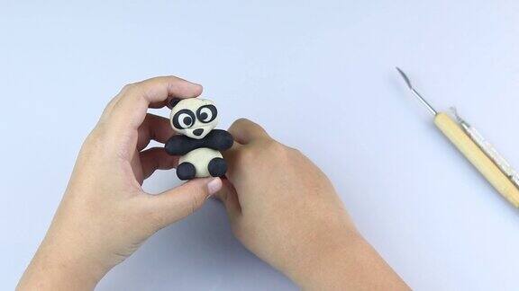 DIY熊猫橡皮泥