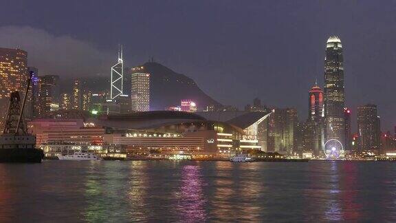 烟雾和黑暗中的时光之城中国香港