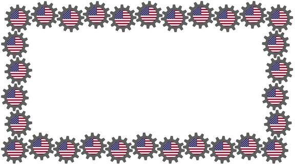 美国国旗齿轮纺纱机