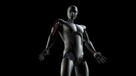 先进强大的仿生机器人站立人工智能人形