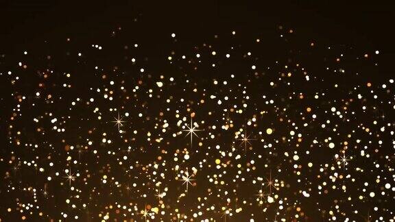 闪烁的小粒子和发光的星星循环动画