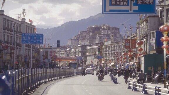 布达拉宫和拉萨城市景观西藏中国