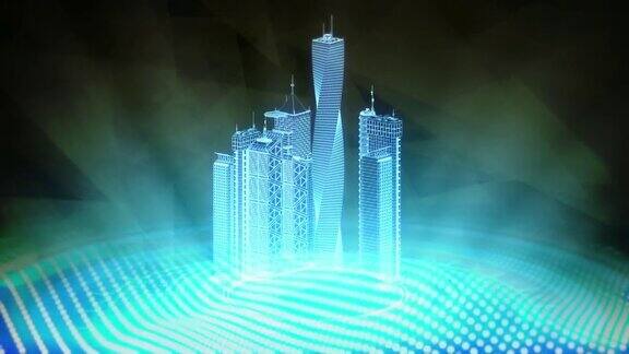 政治城市建筑旋转cg工业3D动画