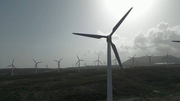 风车农场可再生能源风力发电机涡轮机