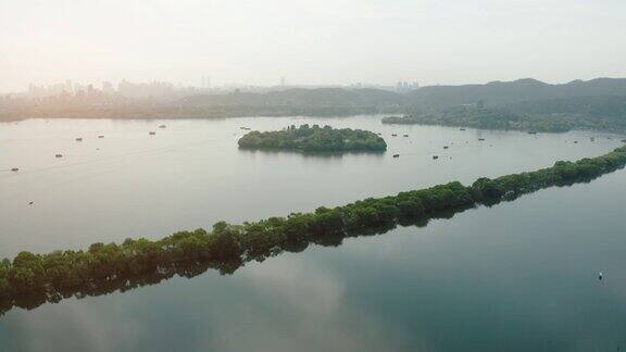 鸟瞰杭州西湖景观中国