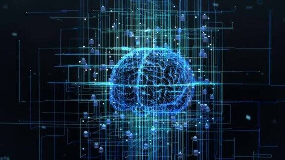 人工智能机器的数字大脑由大脑产生对称的信息流和数据流