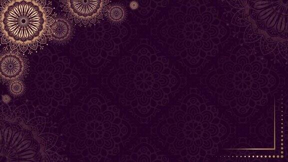 金紫曼陀罗背景民间豪华动画对于瑜伽设计金紫色抽花环VP003