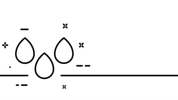 三滴水液体监视器饮用水海水勾勾饮用水节约水饮料一条线绘制动画运动设计动画技术的标志视频4k