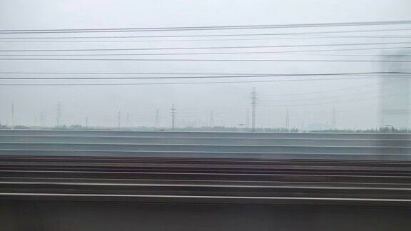 雨天武汉到深圳列车窗口pov全景4k时间流逝中国