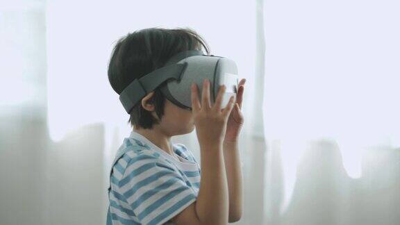 休闲活动时佩戴虚拟现实眼镜