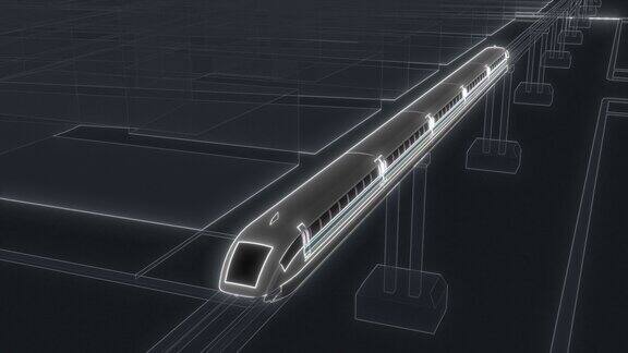 磁悬浮列车科幻未来风格3d4k