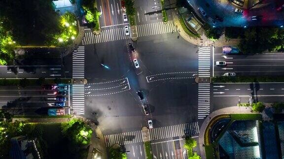 夜景照明杭州市内著名的现代市中心交通街道