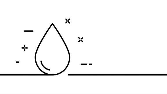 水滴液体净水净化世界海洋拯救地球环境生态学一条线绘制动画运动设计动画技术的标志视频4k