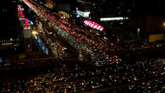 北京繁忙的十字路口鸟瞰图