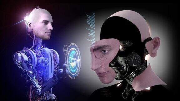 人脸机器人编码人工智能半机械人