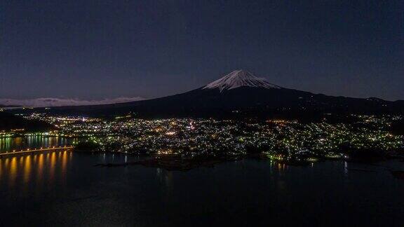 天线间隔拍摄:太富士和川口市的夜晚