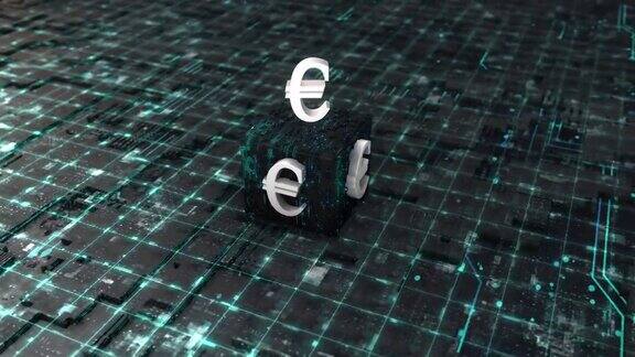 3D立方体上的虚拟欧元签名(LOOPABLE)