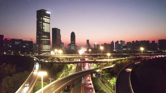 杭州城市道路鸟瞰图