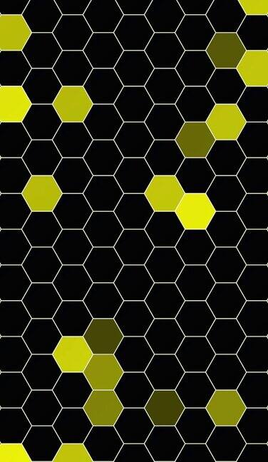 运动小的黄色六边形抽象的背景