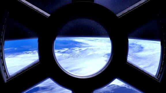 从国际空间站的窗口看到的地球Timelaps快速运动