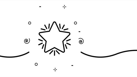 闪耀着光芒的星星空间宇宙占星天体评论评级评级服务客户反馈单线画动画运动设计动画技术的标志视频4k