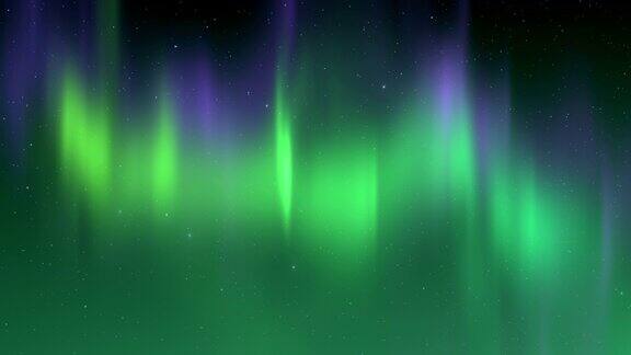 夜空中的绿色北极光