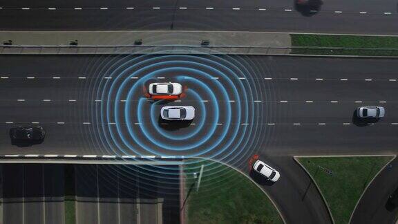 驾驶员激活智能汽车模式人工智能计算数字引擎cpu处理器工作雷达交通传感器数字视觉道路避开障碍物和汽车检测