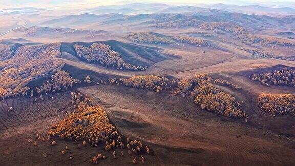 内蒙古草原自然风光鸟瞰图