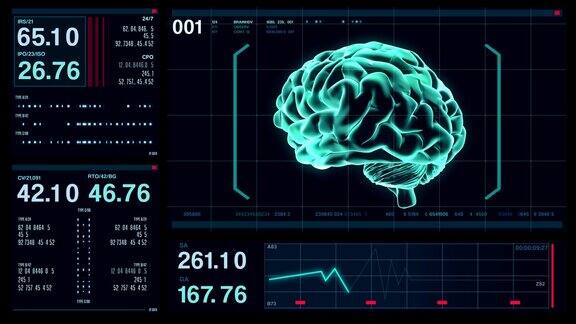未来数字屏幕HUD大脑数据医学背景