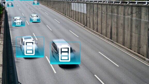 电动汽车在道路上行驶的计算机图形图像