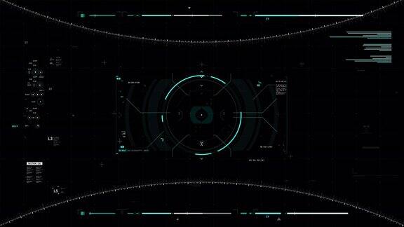 HUD用户界面与点条形图和规则的网络未来概念视频覆盖与黑暗和纹理处理