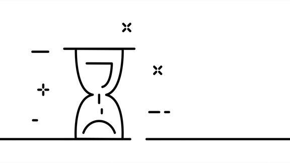 沙漏跟踪时间时间表计划计划桌子事件约会业务时间管理一条线绘制动画运动设计动画技术的标志视频4k