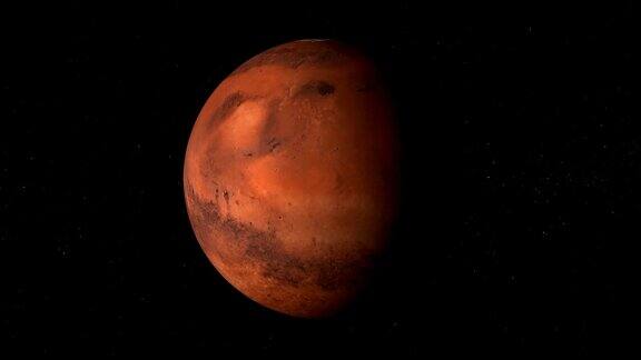旋转行星火星在太空中的黑洞