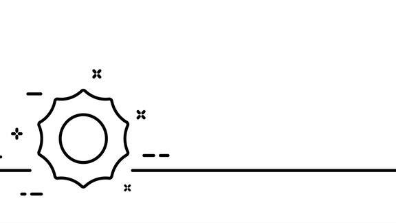 太阳热光合作用太阳射线夏天热紫外线温暖炎热一条线绘制动画运动设计动画技术的标志视频4k